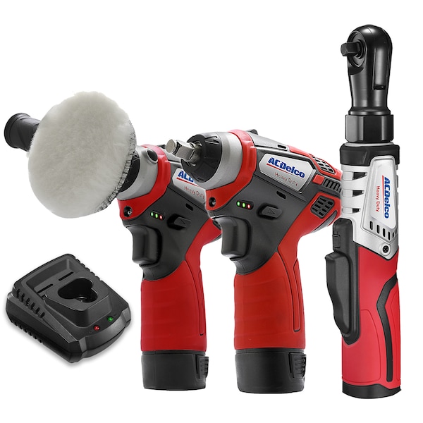 G12 K13 Combo, 3/8" BLDC Ratchet & Impact Wrench, 3" Polisher